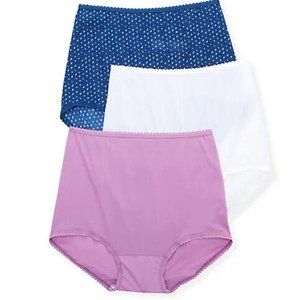 Bali NWT Skimp Skamp Navy Dot White Lavender Brief Panties DFA633 3 Pack M/6